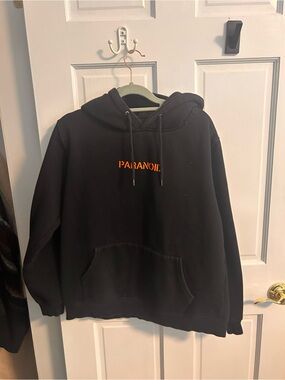 Paran Black Hoodie with Orange PARANOID Logo - Men